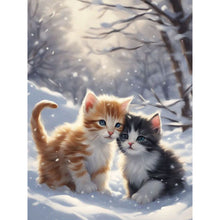 Load image into Gallery viewer, Little Golden Retriever In The Snow-Full Round Diamond Painting-30x40cm
