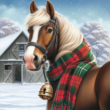 Load image into Gallery viewer, Horses In Snow Scene-Full Round Diamond Painting-30x30cm
