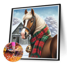 Load image into Gallery viewer, Horses In Snow Scene-Full Round Diamond Painting-30x30cm

