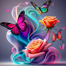 Load image into Gallery viewer, Colorful Butterfly-Full Round Diamond Painting-30x30cm
