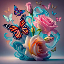 Load image into Gallery viewer, Colorful Butterfly-Full Round Diamond Painting-30x30cm
