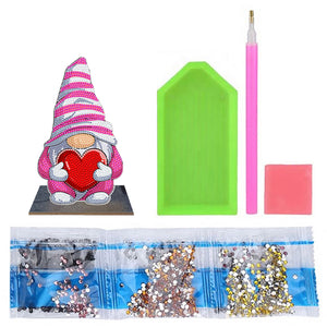 Gnome-Single Side Drill-Wooden Diamond Desktop Ornament