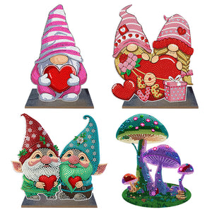 Gnome-Single Side Drill-Wooden Diamond Desktop Ornament