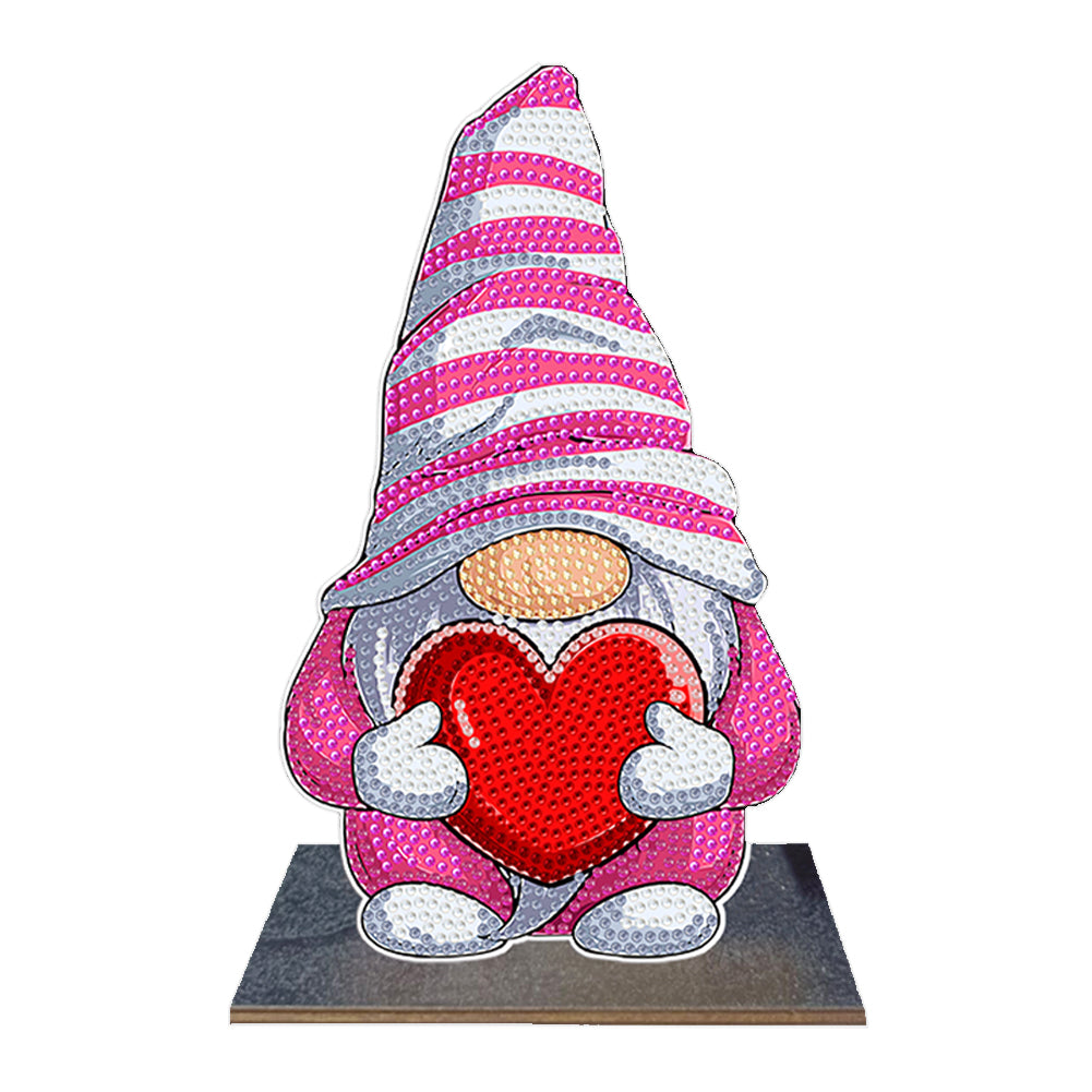 Gnome-Single Side Drill-Wooden Diamond Desktop Ornament