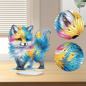 Fox-Single Side Drill-Acrylic Diamond Desktop Ornament