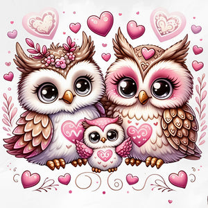 Owl-Full Round Diamond Painting-30x30cm
