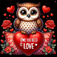 Load image into Gallery viewer, Owl-Full Round Diamond Painting-30x30cm
