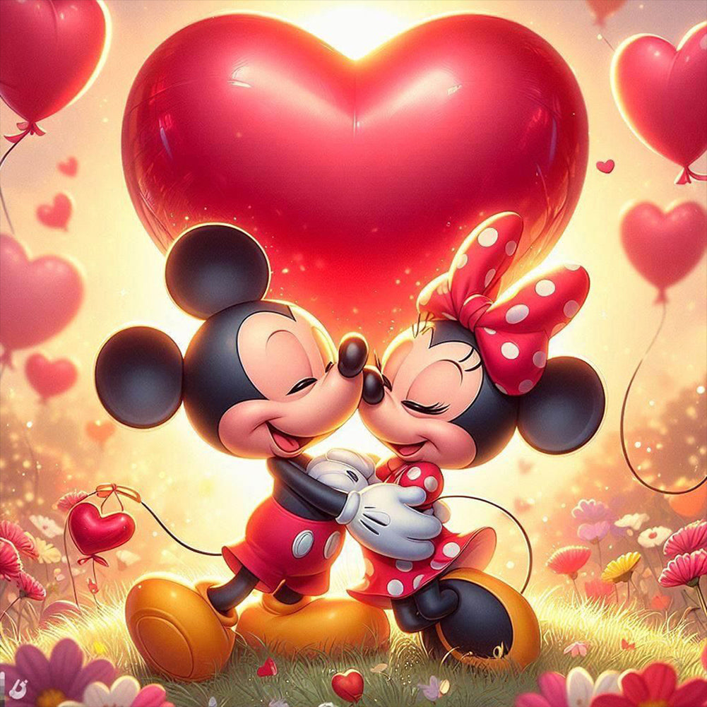 Mickey Minnie-Full Round Diamond Painting-30x30cm