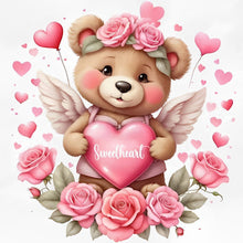 Load image into Gallery viewer, Love Rose Bear-Full Round Diamond Painting-30x30cm
