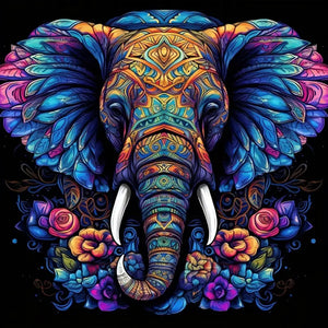 Elephant-Full Round Diamond Painting-30x30cm