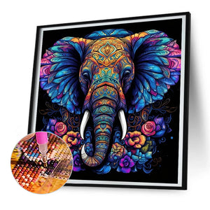 Elephant-Full Round Diamond Painting-30x30cm