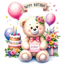 Load image into Gallery viewer, Birthday Bear-Full Round Diamond Painting-30x30cm
