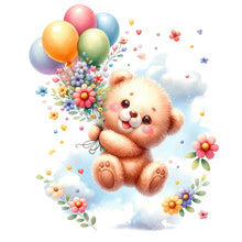 Load image into Gallery viewer, Birthday Bear-Full Round Diamond Painting-30x30cm
