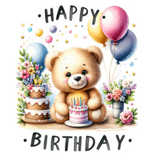 Load image into Gallery viewer, Birthday Bear-Full Round Diamond Painting-30x30cm
