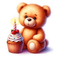 Load image into Gallery viewer, Birthday Bear-Full Round Diamond Painting-30x30cm
