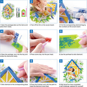 6Pcs/Set Love-Diamond Greeting Cards