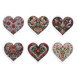 6Pcs/Set Love-Diamond Greeting Cards