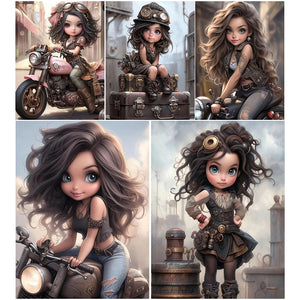 Steampunk Girl-Full Round/Square Diamond Painting-30x40cm/40x50cm/50x70cm