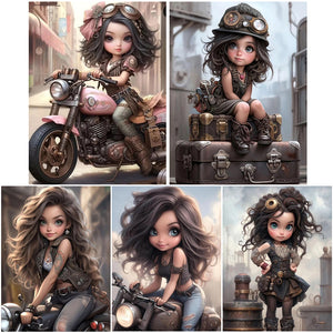 Steampunk Girl-Full Round/Square Diamond Painting-30x40cm/40x50cm/50x70cm