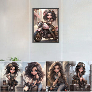 Steampunk Girl-Full Round/Square Diamond Painting-30x40cm/40x50cm/50x70cm