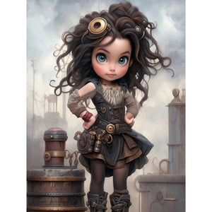 Steampunk Girl-Full Round/Square Diamond Painting-30x40cm/40x50cm/50x70cm
