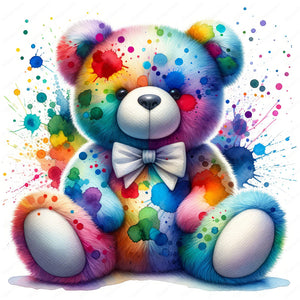 Rainbow Bear-Full Round Diamond Painting-30x30cm