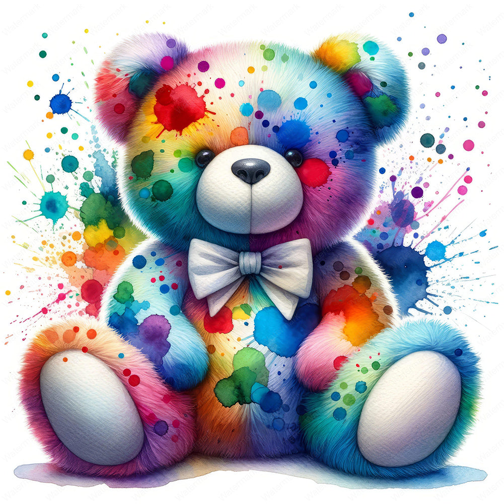 Rainbow Bear-Full Round Diamond Painting-30x30cm