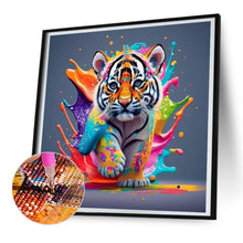 Load image into Gallery viewer, Colorful Little Tiger-Full Round Diamond Painting-30x30cm
