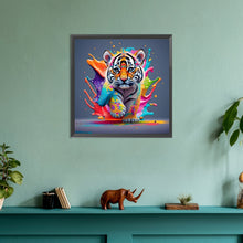Load image into Gallery viewer, Colorful Little Tiger-Full Round Diamond Painting-30x30cm

