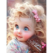 Load image into Gallery viewer, Curly Hair Big Eyed Girl-Full Round/Square Diamond Painting-30x40cm/40x50cm/50x70cm

