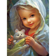 Load image into Gallery viewer, Curly Hair Big Eyed Girl-Full Round/Square Diamond Painting-30x40cm/40x50cm/50x70cm
