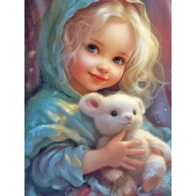 Load image into Gallery viewer, Curly Hair Big Eyed Girl-Full Round/Square Diamond Painting-30x40cm/40x50cm/50x70cm
