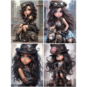 Steampunk Girl-Full Round/Square Diamond Painting-30x40cm/40x50cm/50x70cm