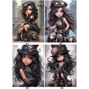 Steampunk Girl-Full Round/Square Diamond Painting-30x40cm/40x50cm/50x70cm