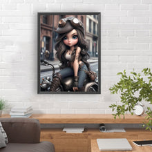 Load image into Gallery viewer, Black Motor Girl-Full Round/Square Diamond Painting-30x40cm/40x50cm/50x70cm
