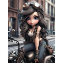 Load image into Gallery viewer, Black Motor Girl-Full Round/Square Diamond Painting-30x40cm/40x50cm/50x70cm
