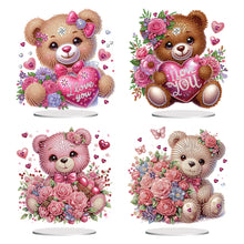 Load image into Gallery viewer, Valentine&#39;s Day Bear-Single Side Drill-Acrylic Diamond Desktop Ornament
