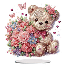 Load image into Gallery viewer, Valentine&#39;s Day Bear-Single Side Drill-Acrylic Diamond Desktop Ornament
