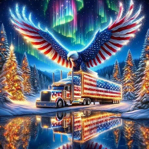 American Eagle-Full Round Diamond Painting-30x30cm