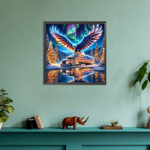 American Eagle-Full Round Diamond Painting-30x30cm