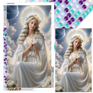 Our Lady Of Angels-Full Round Diamond Painting-40x70cm-Large Size