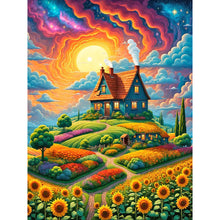Load image into Gallery viewer, Garden House-Full Round Diamond Painting-30x40cm
