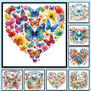 Butterfly Sunflower-Partial Special Diamond Painting-30x30cm