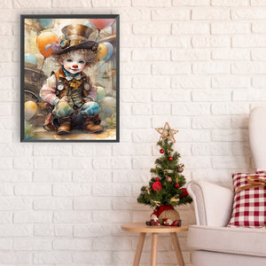 Clown-Full Round Diamond Painting-30x40cm