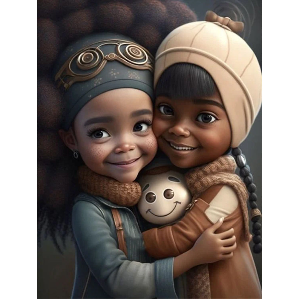 African American Girl-Full Round/Square Diamond Painting-30x40cm/40x50cm/50x70cm