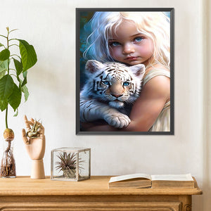 Life of Pets Girl-Full Round/Square Diamond Painting-30x40cm/40x50cm/50x70cm
