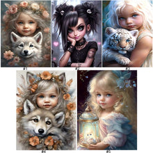 Load image into Gallery viewer, Life of Pets Girl-Full Round/Square Diamond Painting-30x40cm/40x50cm/50x70cm
