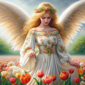 Angel-Full Round Diamond Painting-30x30cm
