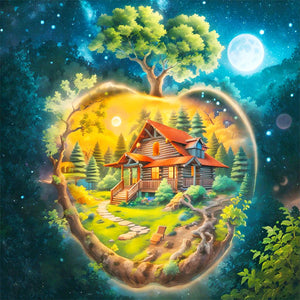 Quiet Apple Forest-Full Round Diamond Painting-30x30cm