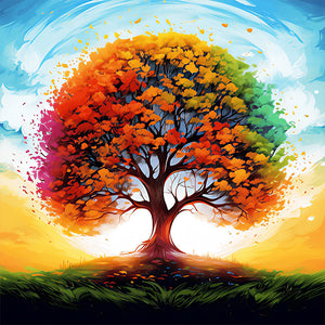 Quiet Apple Forest-Full Round Diamond Painting-30x30cm